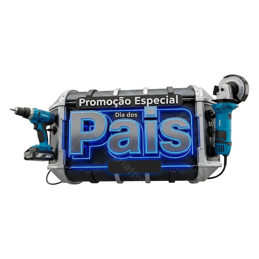 Selo 3D promocional Dia dos Pais azul e metálico