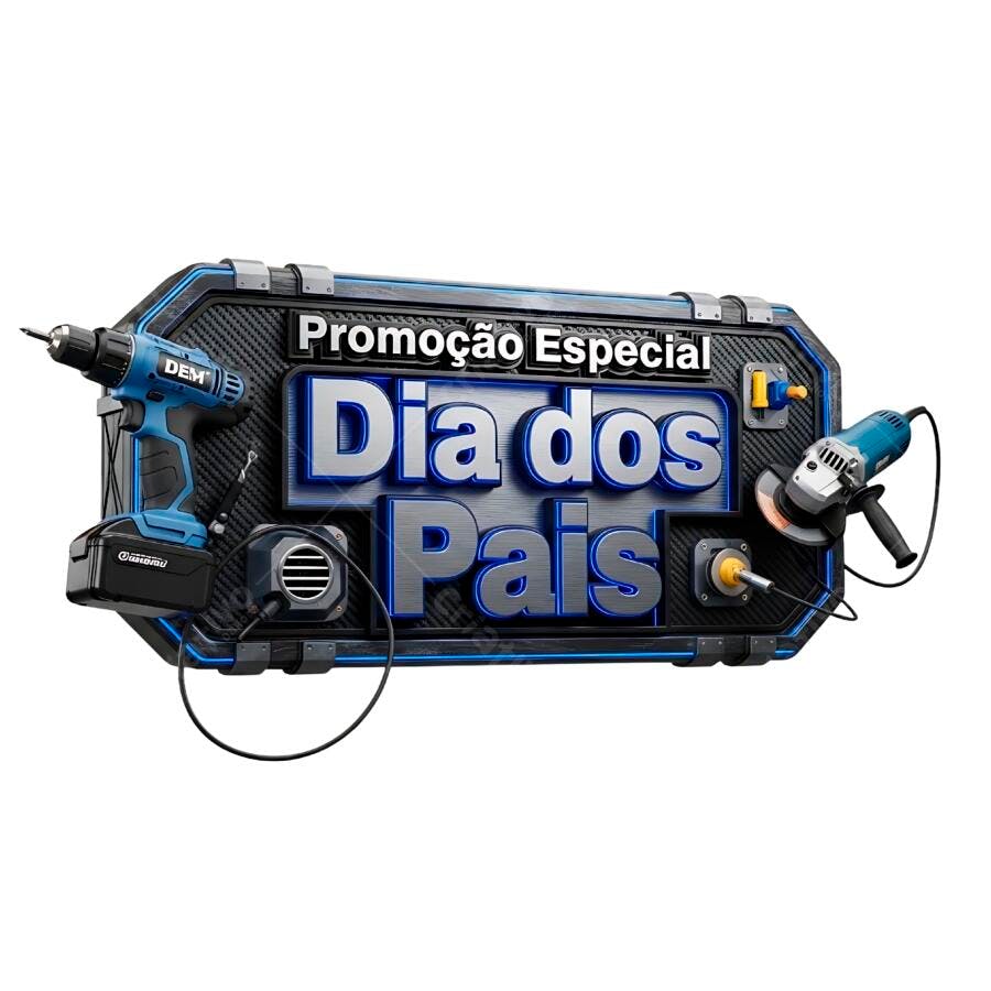 Selo 3D promocional Dia dos Pais azul e cinza