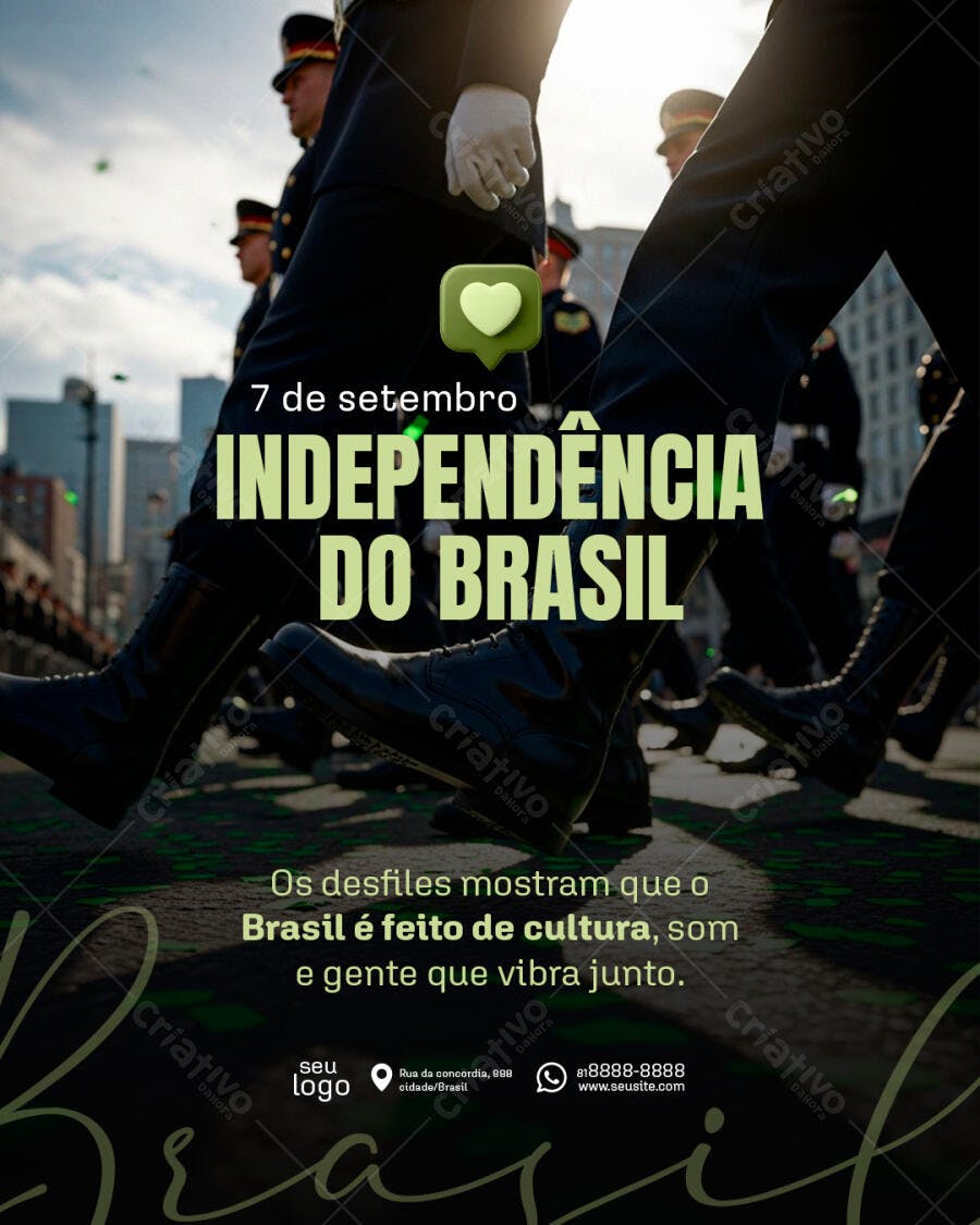 Flyer 7 de Setembro Independência do Brasil PSD Editável