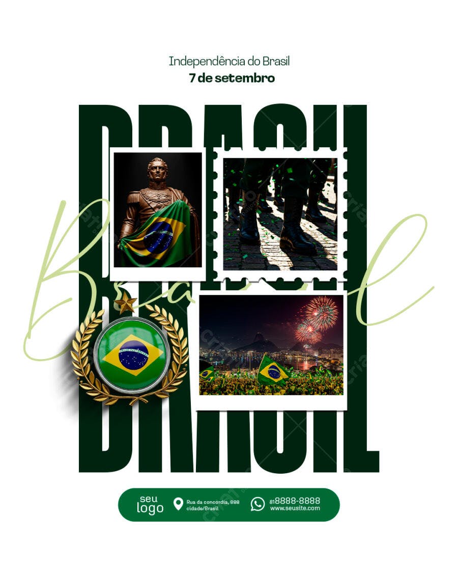 Flyer 7 de Setembro Independência do Brasil PSD Editável
