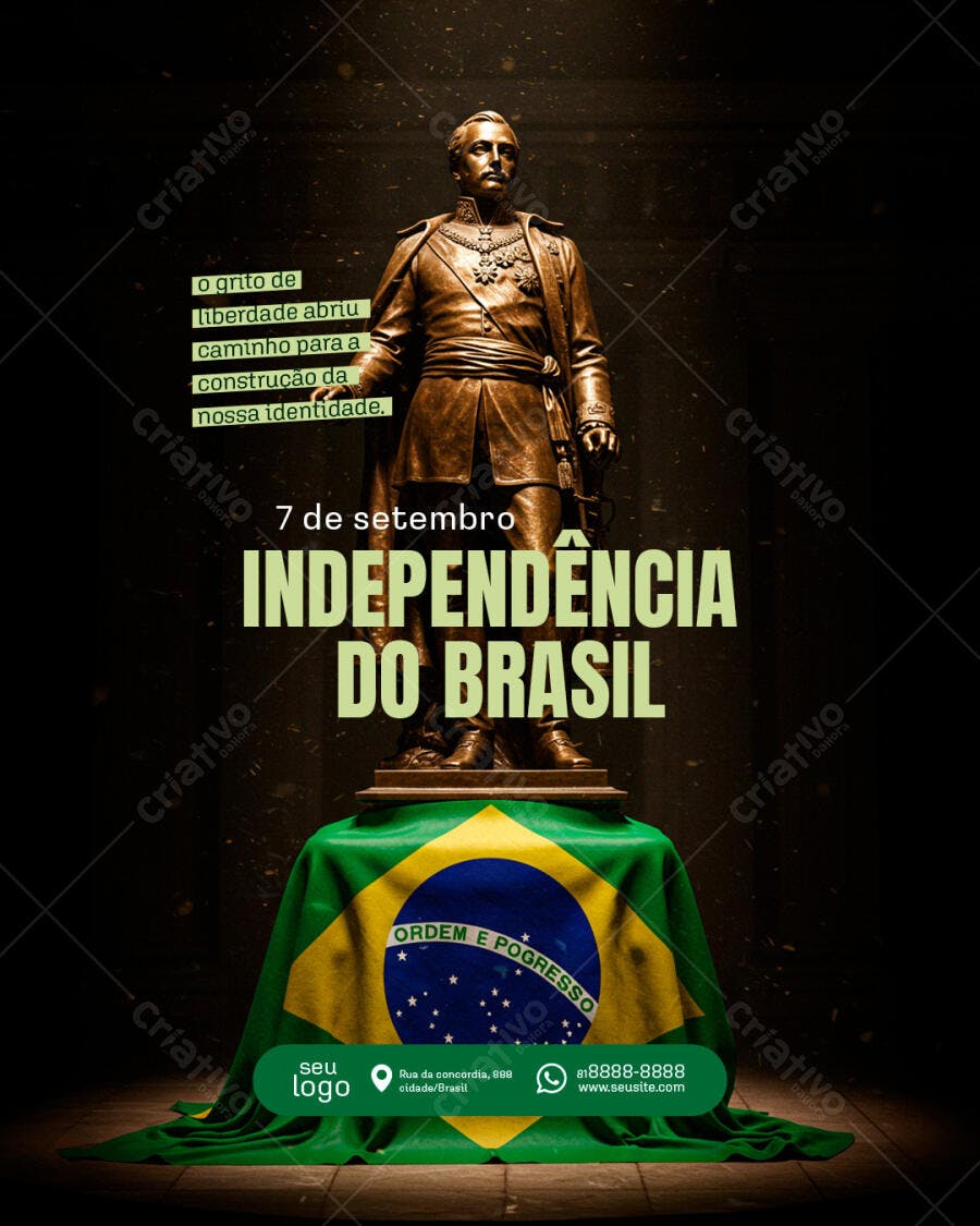 Flyer 7 de Setembro Independência do Brasil PSD Editável