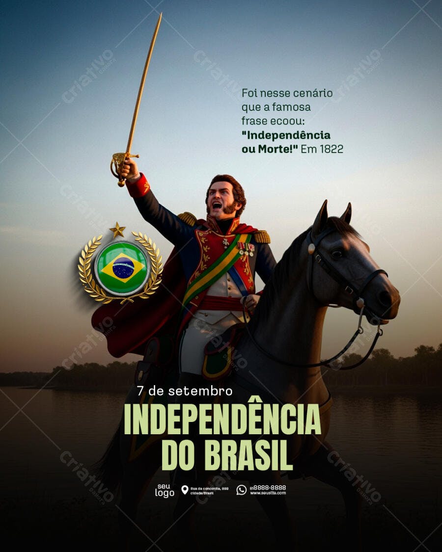 Flyer 7 de Setembro Independência do Brasil PSD Editável