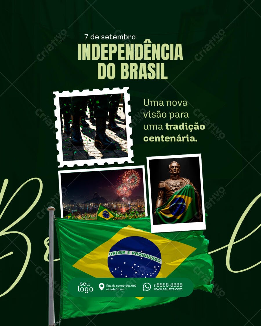 Flyer 7 de Setembro Independência do Brasil PSD Editável
