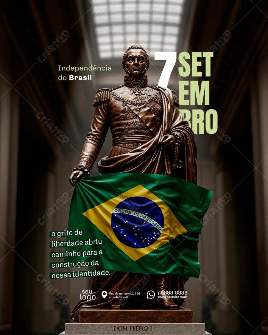 Flyer 7 de Setembro Independência do Brasil PSD Editável