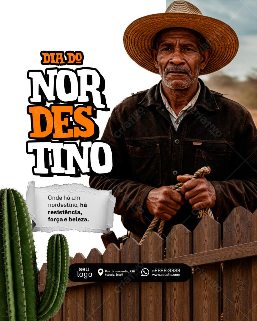 Flyer Dia do Nordestino PSD Editável