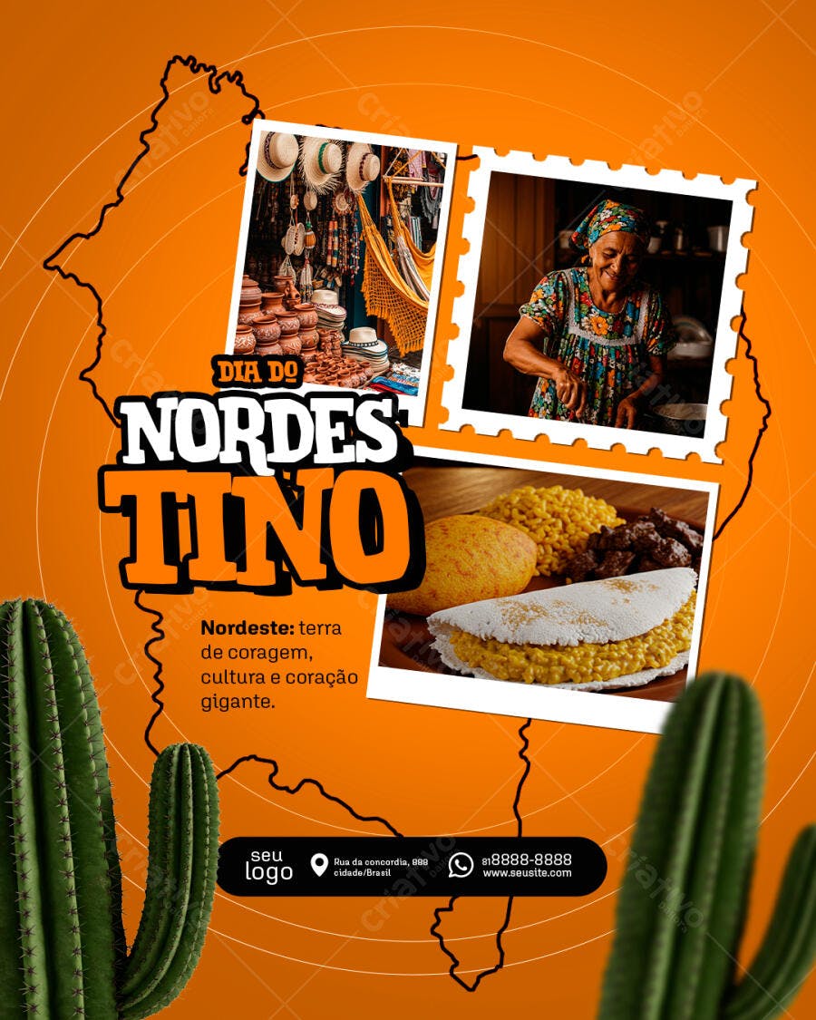 Flyer Dia do Nordestino PSD Editável