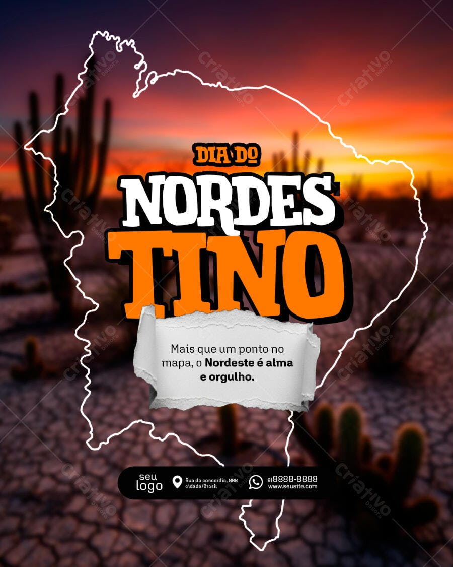 Flyer Dia do Nordestino PSD Editável