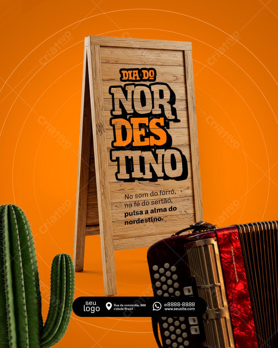 Flyer Dia do Nordestino PSD Editável