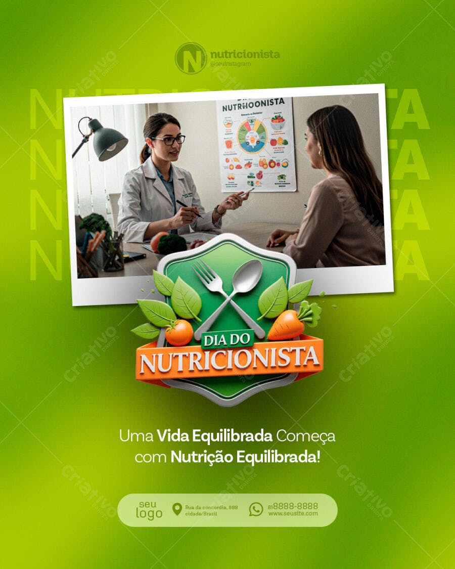 Post Dia do Nutricionista PSD Editável