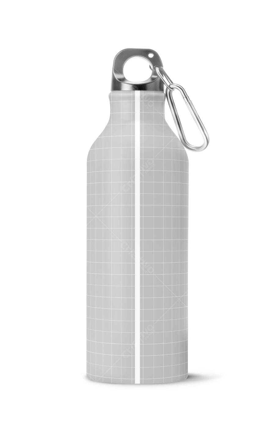 Mockup Garrafa de Água Metálica com Mosquetão - Design Minimalista