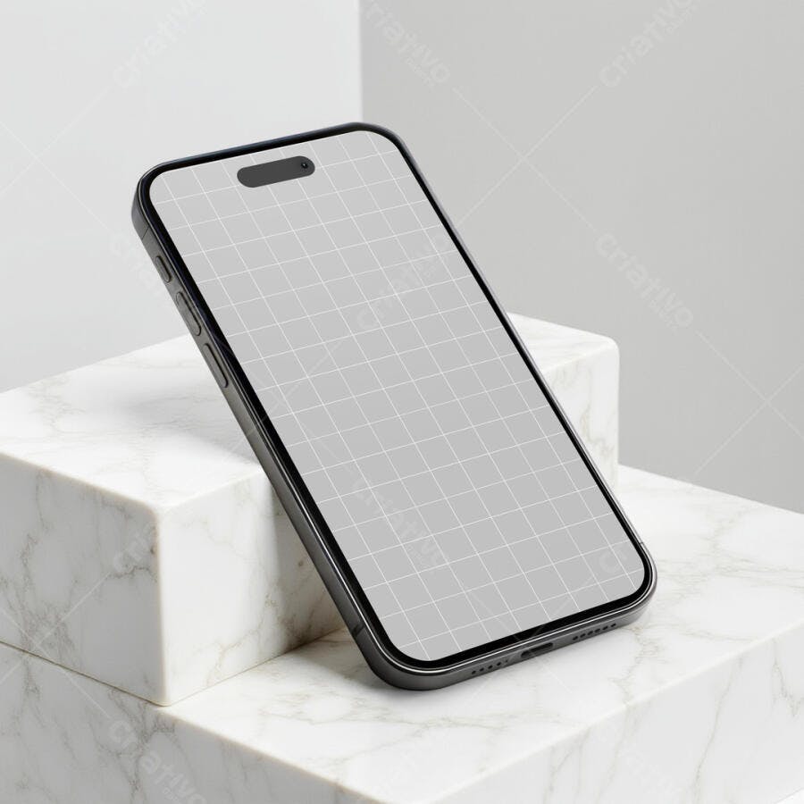 Mockup de Smartphone Moderno em Base de Mármore