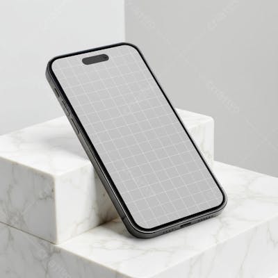 Mockup de Smartphone Moderno em Base de Mármore