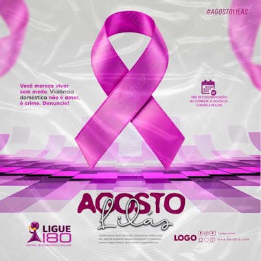 PSD Social media campanha agosto lilas