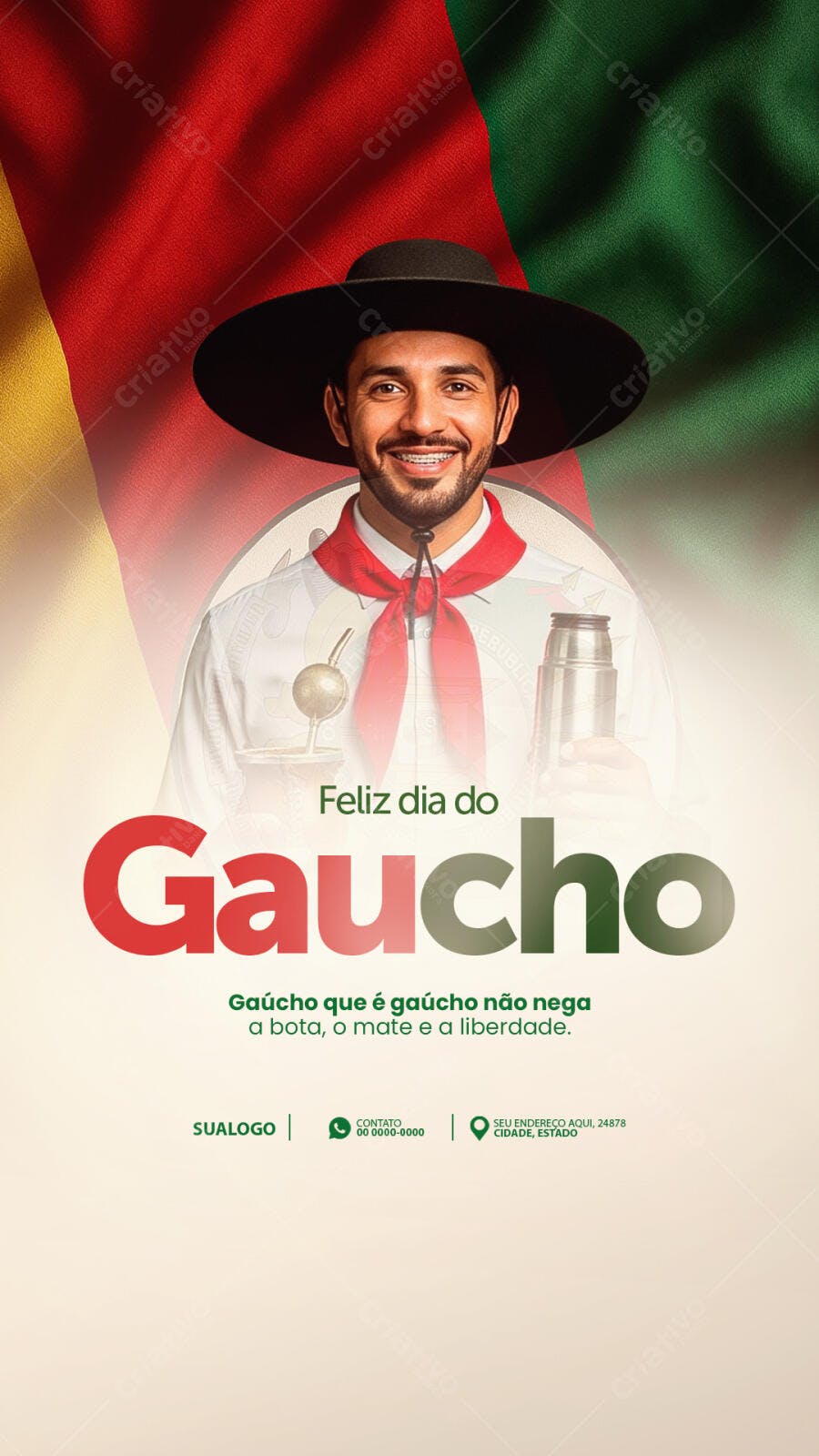 Flyer Dia do Gaúcho PSD Editável