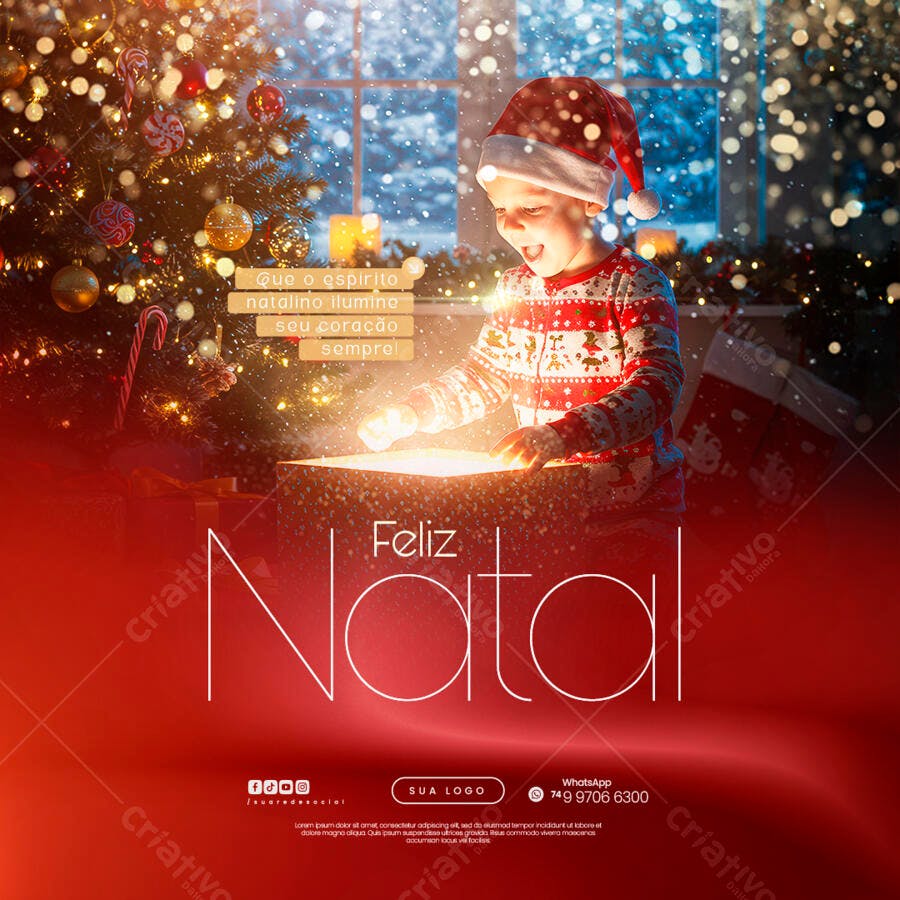 Flyer Natalino com Criança PSD Editável
