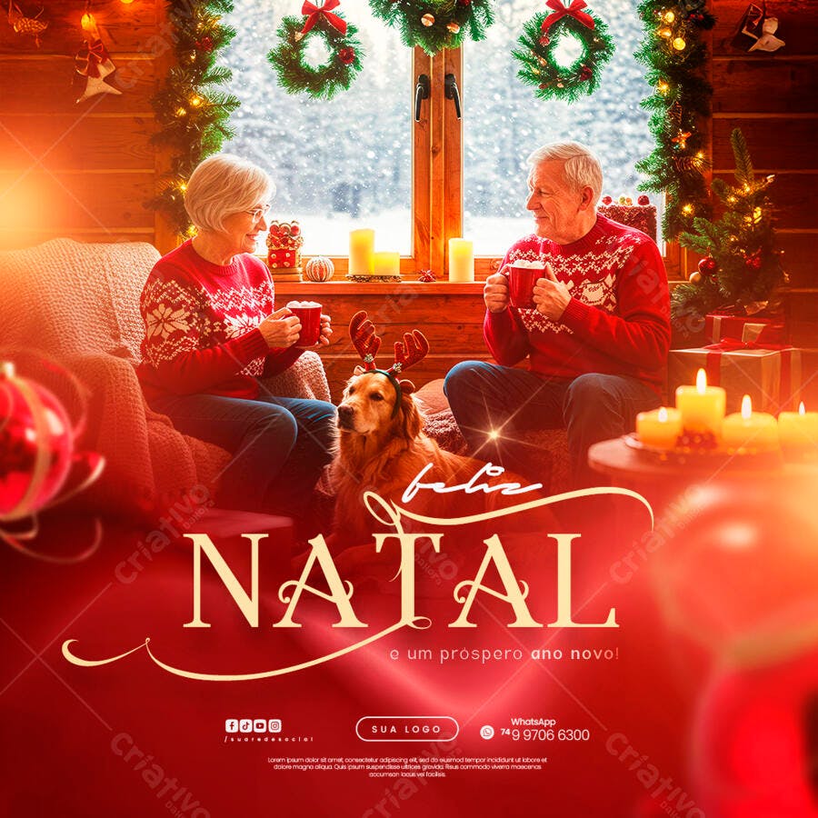 Flyer Natalino para Família PSD Editável