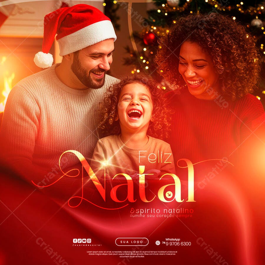 Flyer Natalino Família PSD Editável