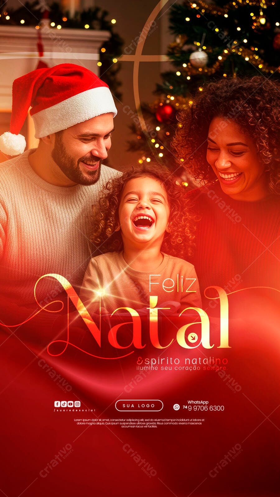 Flyer Natalino Família PSD Editável