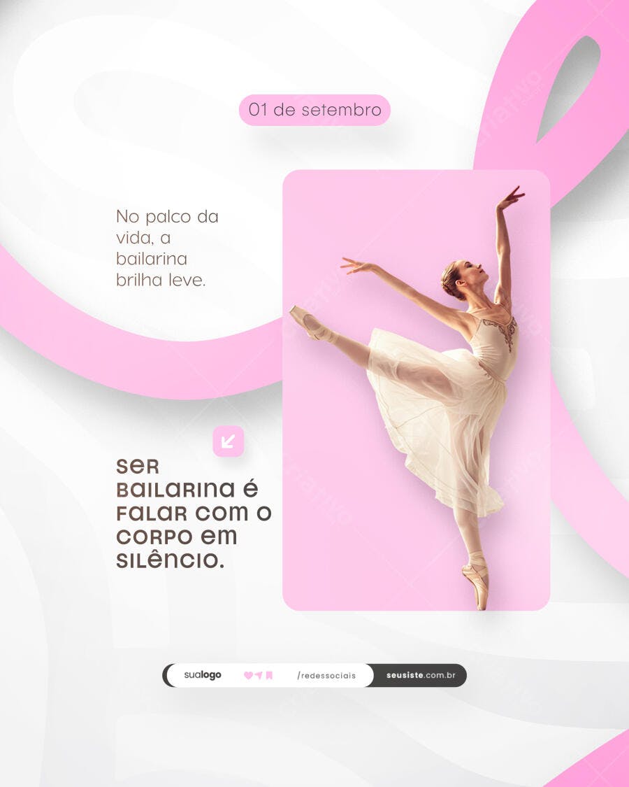 Post para Dia da Bailarina 01 de Setembro PSD Editável