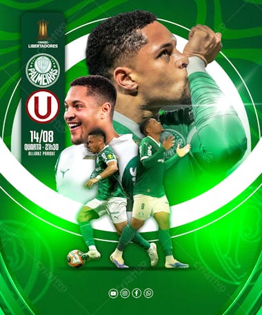 FLYER ESPORTIVO FUTEBOL LIBERTADORES PALMEIRAS VITOR ROQUE