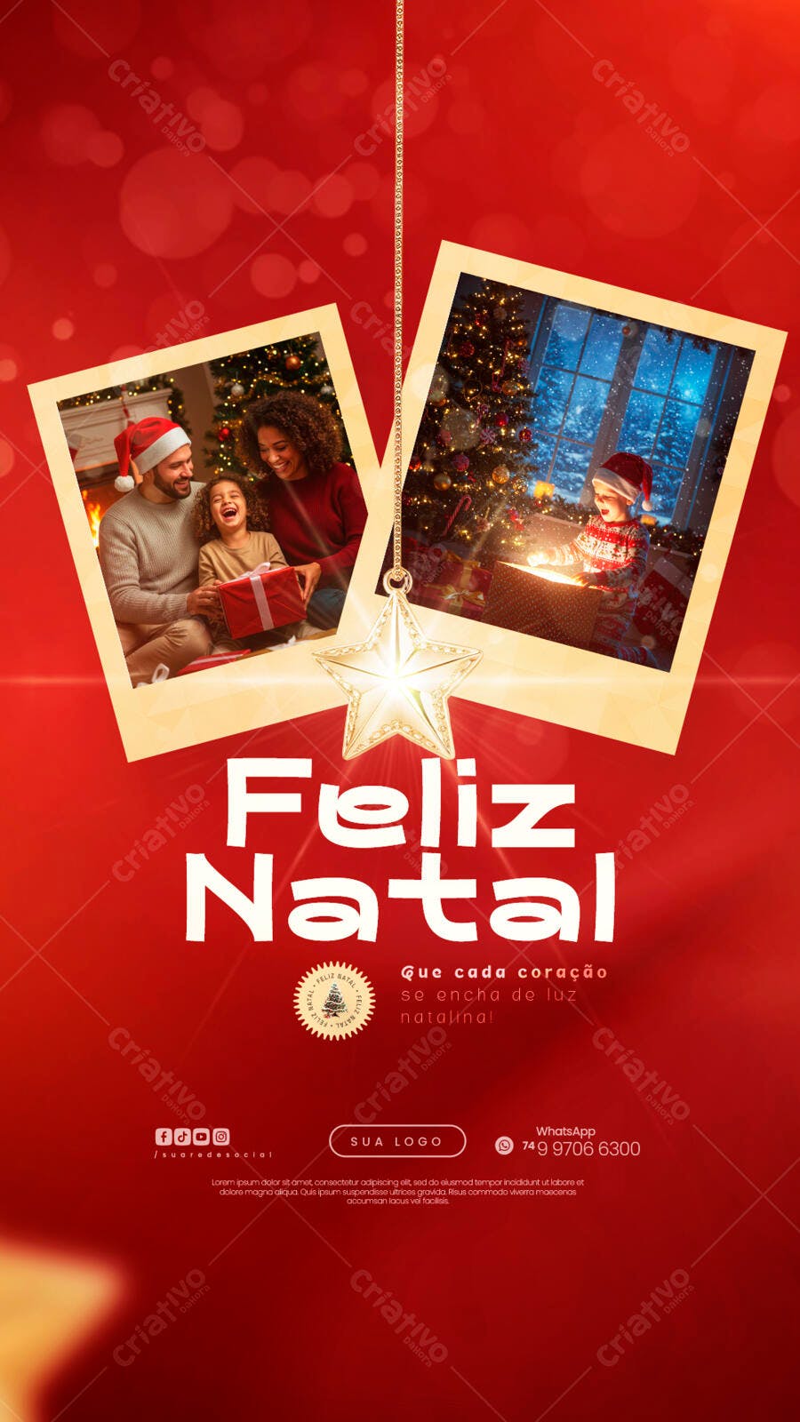 Flyer Natalino Família PSD Editável