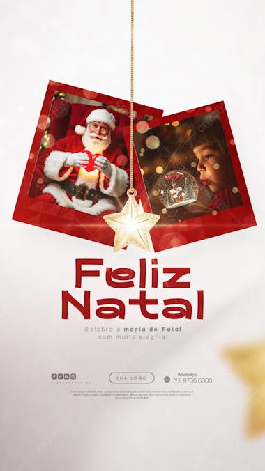 Feliz Natal - 25 de Dezembro - Flyer Social Media PSD Editável - (1)