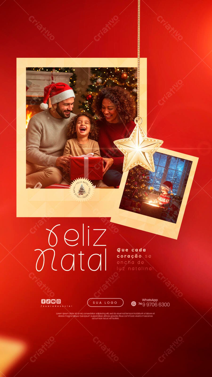 Flyer Natalino Família PSD Editável