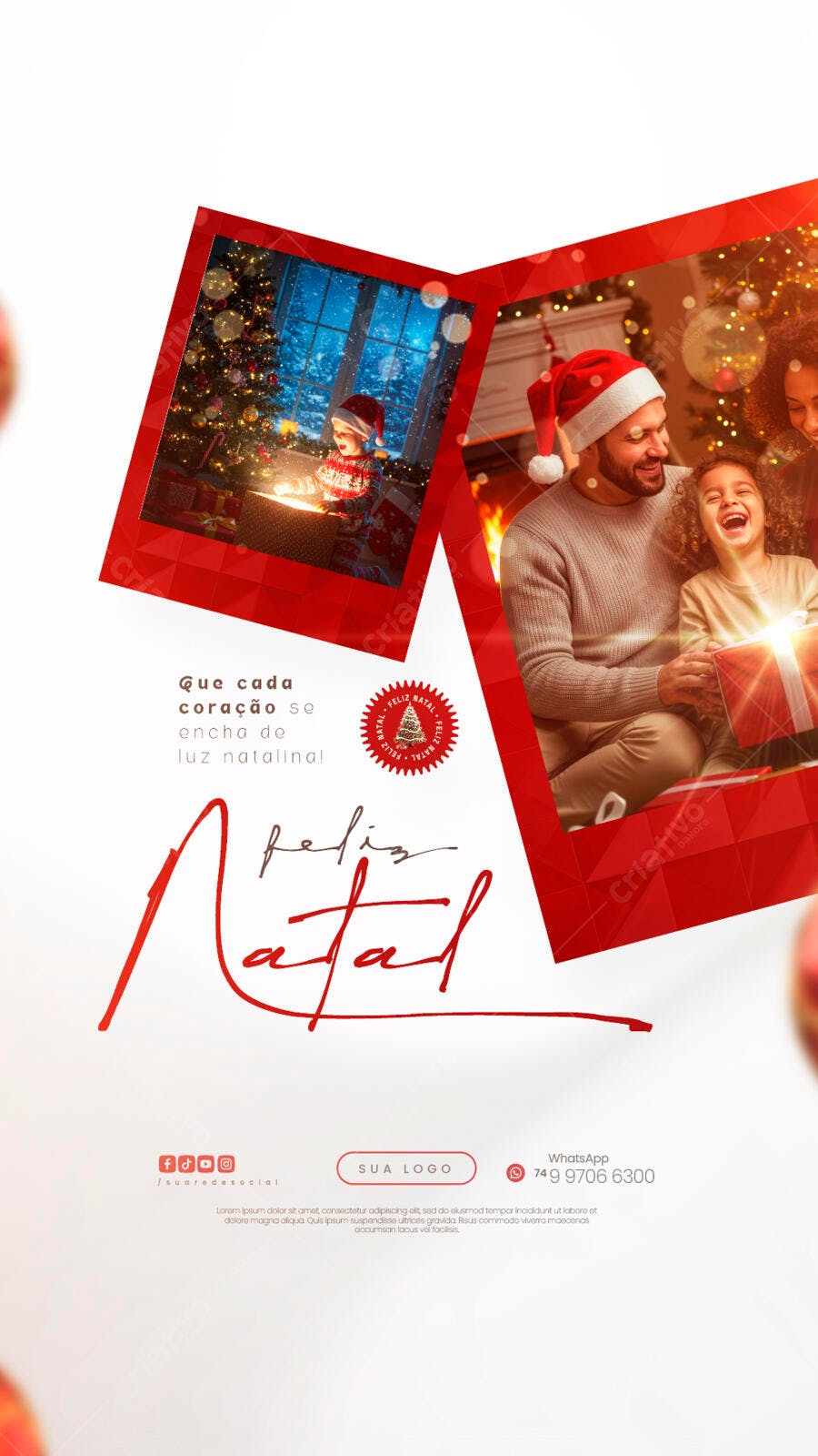 Flyer Natalino Família PSD Editável