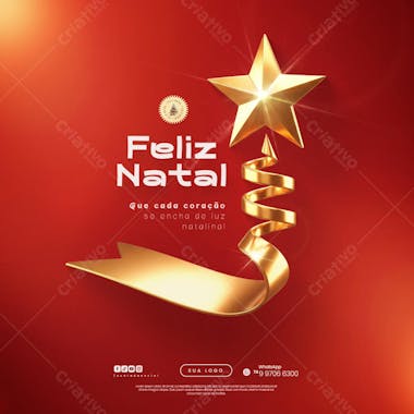 Feliz Natal - 25 de Dezembro - Flyer Social Media PSD Editável - (38)