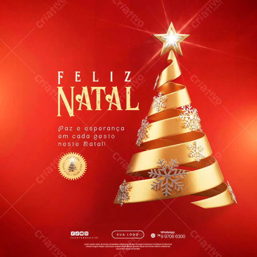Postagem de Feliz Natal PSD Editável