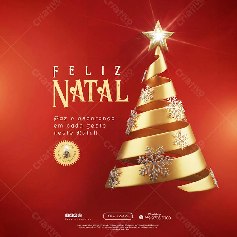 Feliz Natal - 25 de Dezembro - Flyer Social Media PSD Editável - (36)
