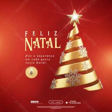 Feliz Natal - 25 de Dezembro - Flyer Social Media PSD Editável - (36)