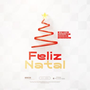 Feliz Natal - 25 de Dezembro - Flyer Social Media PSD Editável - (39)