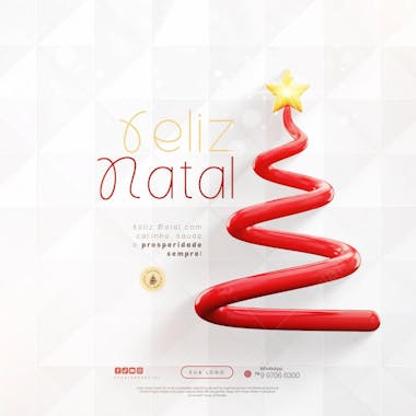 Feliz Natal - 25 de Dezembro - Flyer Social Media PSD Editável - (37)