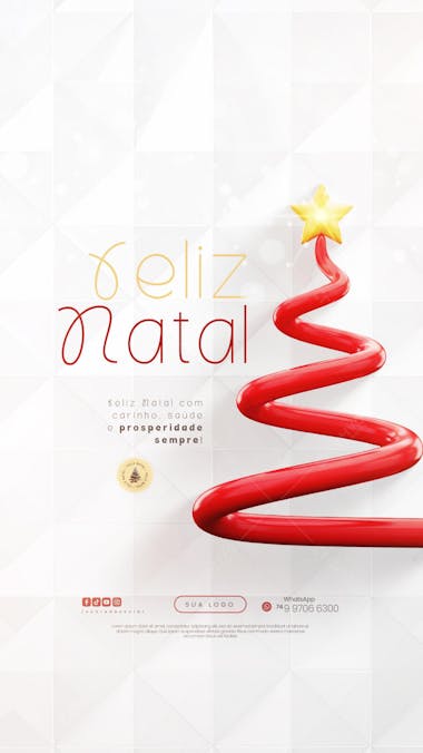 Feliz Natal - 25 de Dezembro - Flyer Social Media PSD Editável - (17)