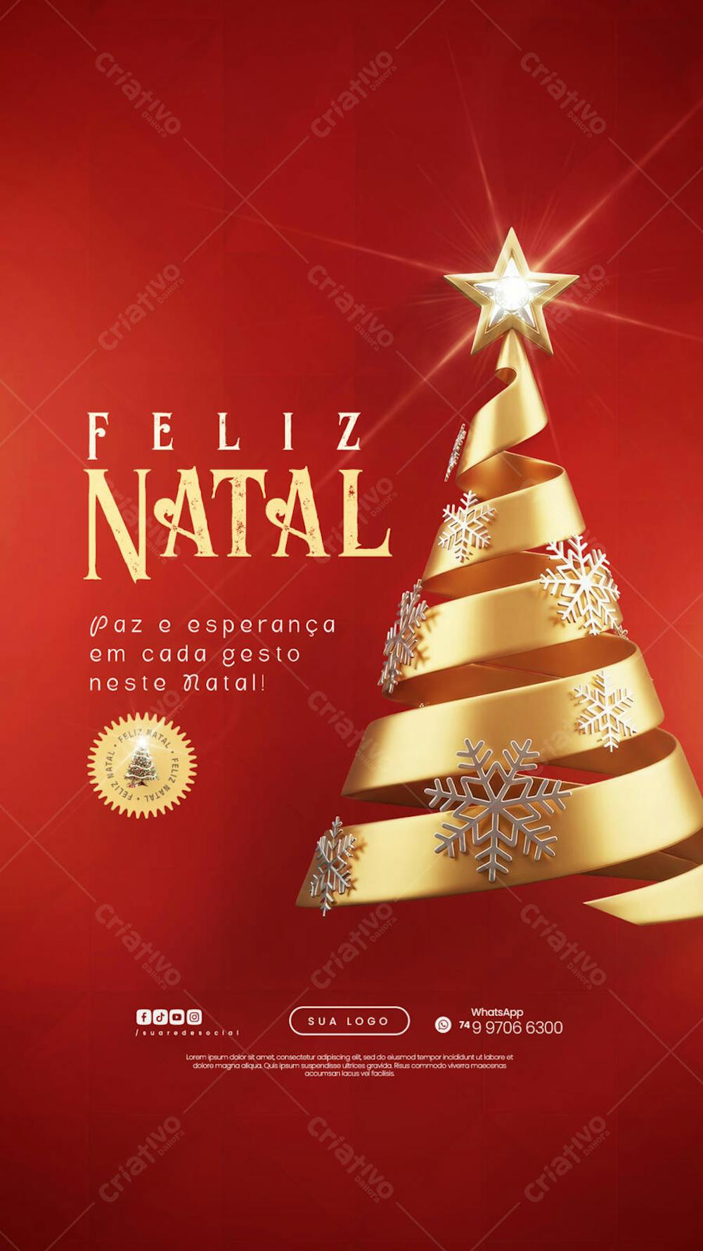 Feliz Natal - 25 de Dezembro - Flyer Social Media PSD Editável - (16)