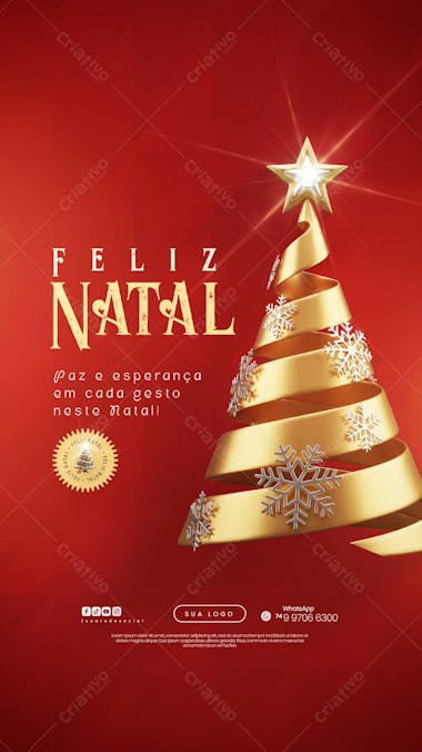 Feliz Natal - 25 de Dezembro - Flyer Social Media PSD Editável - (16)