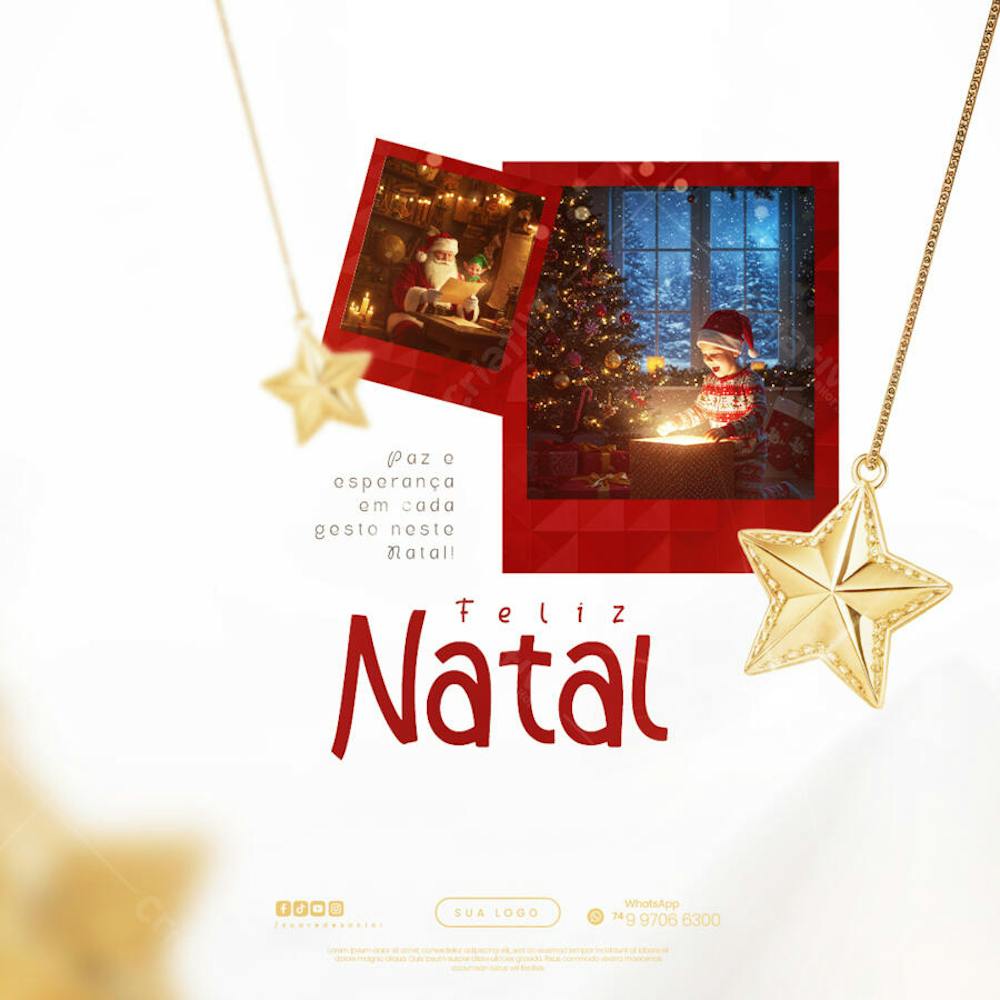 Feliz Natal - 25 de Dezembro - Flyer Social Media PSD Editável - (27)
