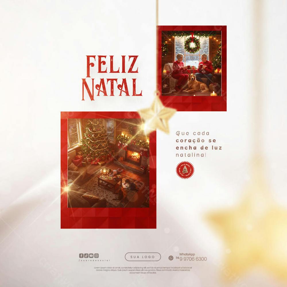 Feliz Natal - 25 de Dezembro - Flyer Social Media PSD Editável - (23)