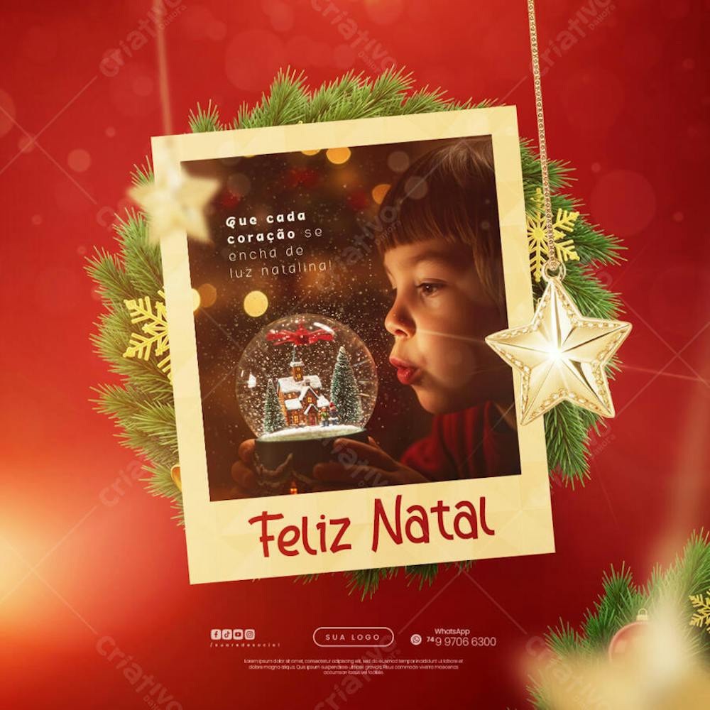Feliz Natal - 25 de Dezembro - Flyer Social Media PSD Editável - (34)