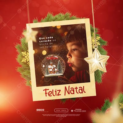 Feliz Natal - 25 de Dezembro - Flyer Social Media PSD Editável - (34)