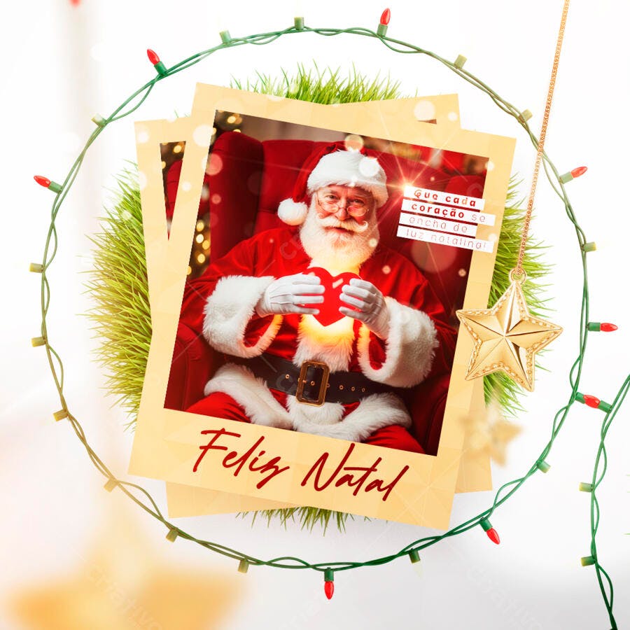Postagem Natalina com Papai Noel PSD Editável