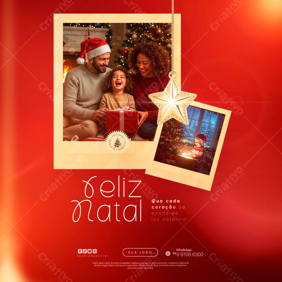 Postagem de Natal Família PSD Editável