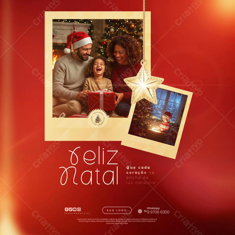 Feliz Natal - 25 de Dezembro - Flyer Social Media PSD Editável - (32)