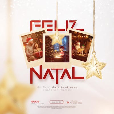 Feliz Natal - 25 de Dezembro - Flyer Social Media PSD Editável - (25)