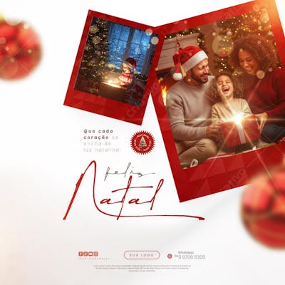 Feliz Natal - 25 de Dezembro - Flyer Social Media PSD Editável - (29)