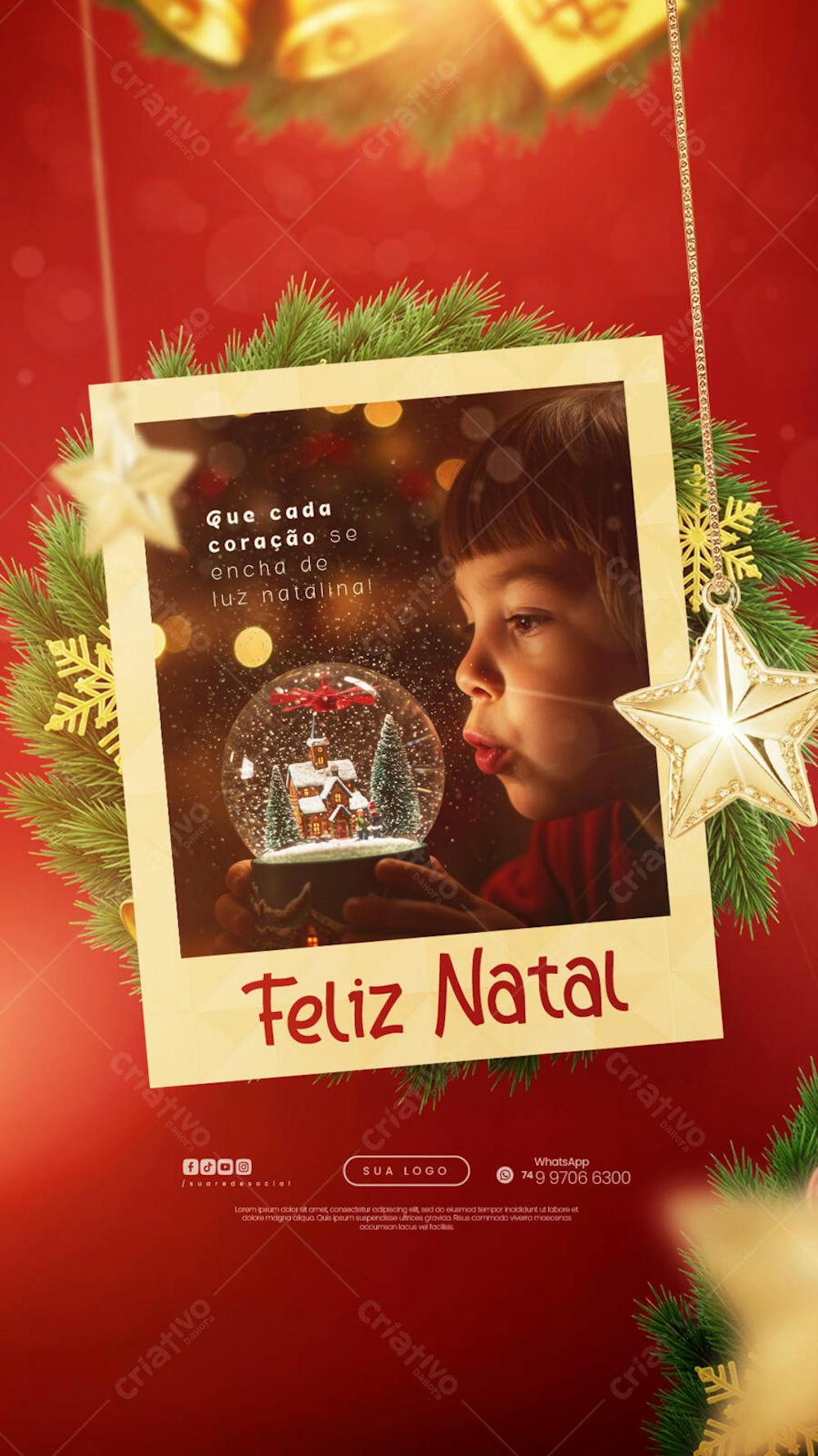 Feliz Natal - 25 de Dezembro - Flyer Social Media PSD Editável - (14)