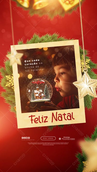 Feliz Natal - 25 de Dezembro - Flyer Social Media PSD Editável - (14)