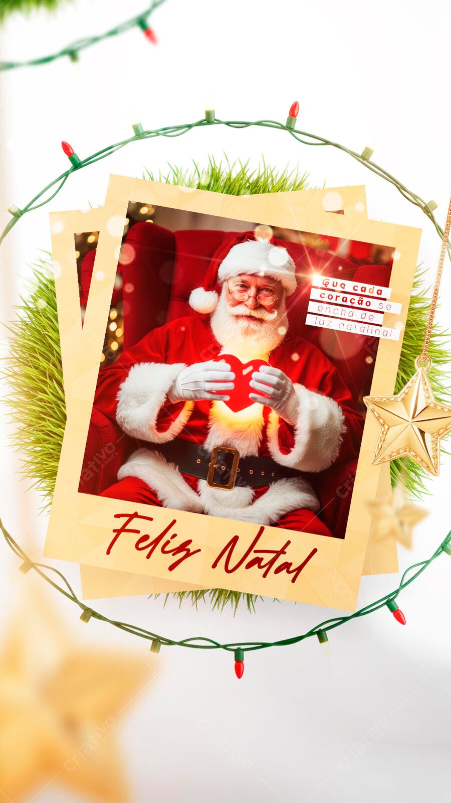 Postagem Natalina com Papai Noel PSD Editável