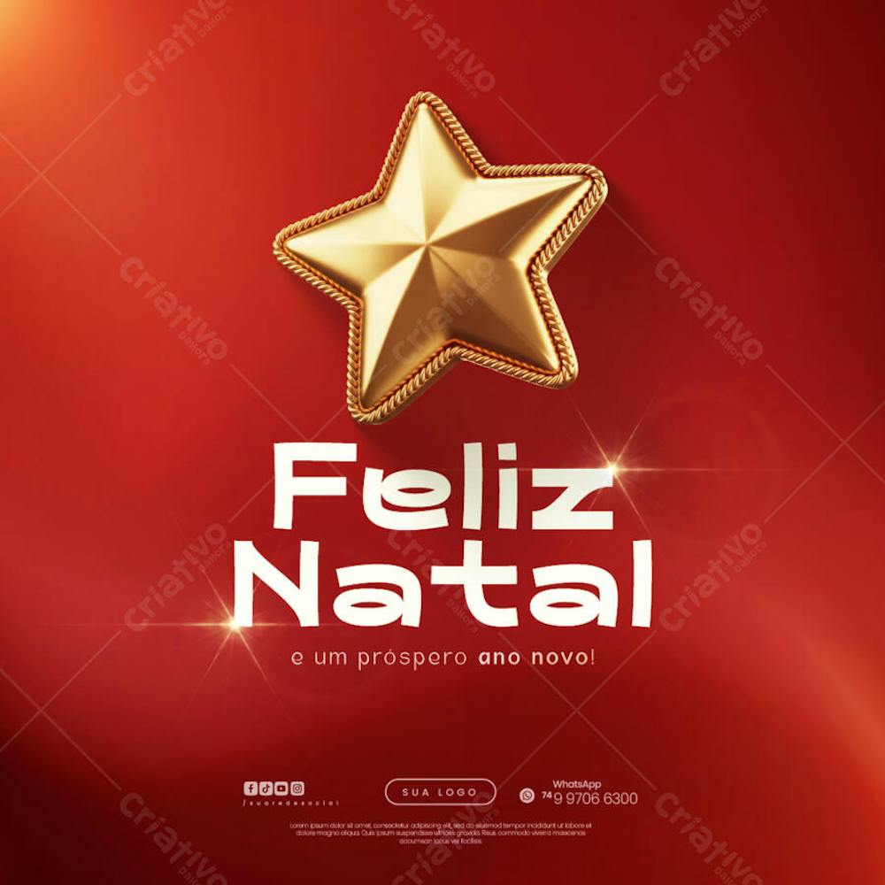 Feliz Natal - 25 de Dezembro - Flyer Social Media PSD Editável - (40)